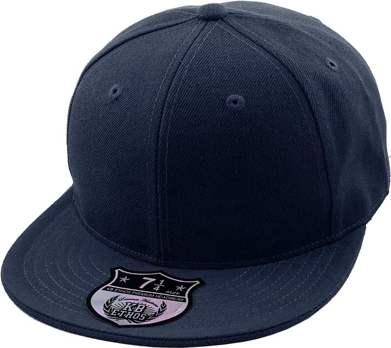 KBETHOS KNW-2364 NAV (8) The Real Original Fitted Flat-Bill Hats True-Fit, 9 Sizes & 20 Colors - Image 1